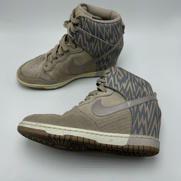 Nike Dunk Sky Hi Hidden Wedge Gray Suede Bolt Sneakers Women’s Size 7 - Picture 8 of 13